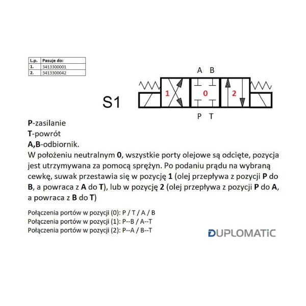 Rozdzielacz (elektrozawór NG 10) suwak 3413300063 | Exvi