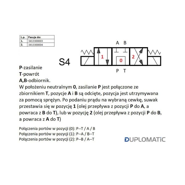 Rozdzielacz (elektrozawór NG 10) suwak 3413300003 | Exvi