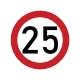 Naklejka laminowana limit prędkości 25 km/h TAB25 | Exvi