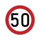 Naklejka laminowana limit prędkości 50 km/h TAB50 | Exvi