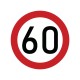 Naklejka laminowana limit prędkości 60 km/h TAB60 | Exvi