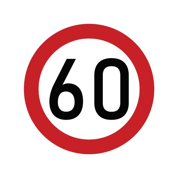 Naklejka laminowana limit prędkości 60 km/h TAB60 | Exvi