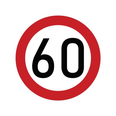 Naklejka laminowana limit prędkości 60 km/h TAB60 | Exvi