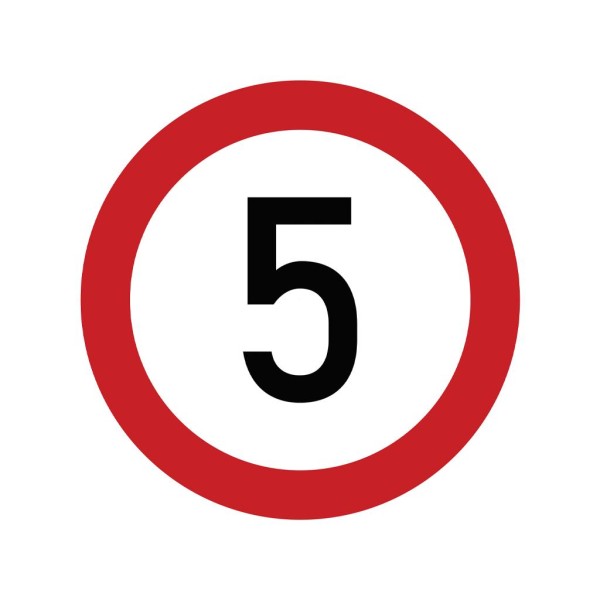 Naklejka laminowana limit prędkości 5 km/h TAB5 | Exvi