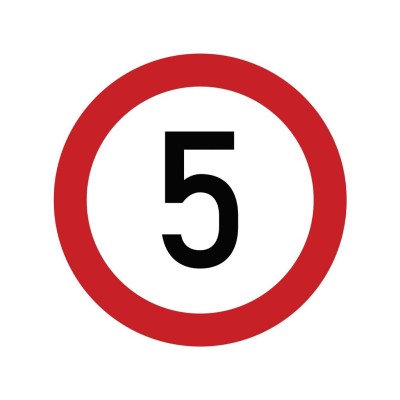 Naklejka laminowana limit prędkości 5 km/h TAB5 | Exvi