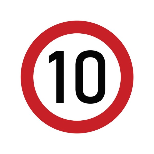 Naklejka laminowana limit prędkości 10 km/h TAB10 | Exvi