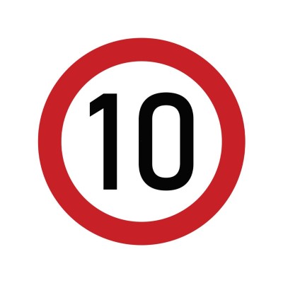 Naklejka laminowana limit prędkości 10 km/h TAB10 | Exvi