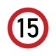 Naklejka laminowana limit prędkości 15 km/h TAB15 | Exvi
