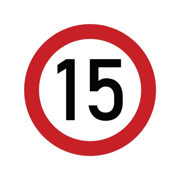 Naklejka laminowana limit prędkości 15 km/h TAB15 | Exvi
