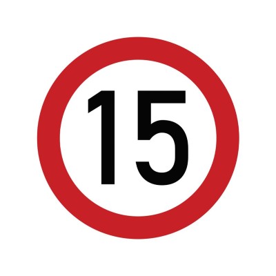 Naklejka laminowana limit prędkości 15 km/h TAB15 | Exvi