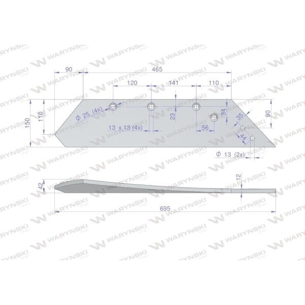 Lemiesz nkpl. prawy zastosowanie ZX Unia 1153512500 | Exvi
