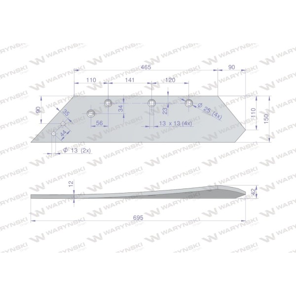 Lemiesz nkpl. lewy zastosowanie ZX Unia 1153522500 | Exvi