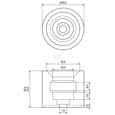 Odbojnik drzwi, gumowy TX4732 | Exvi