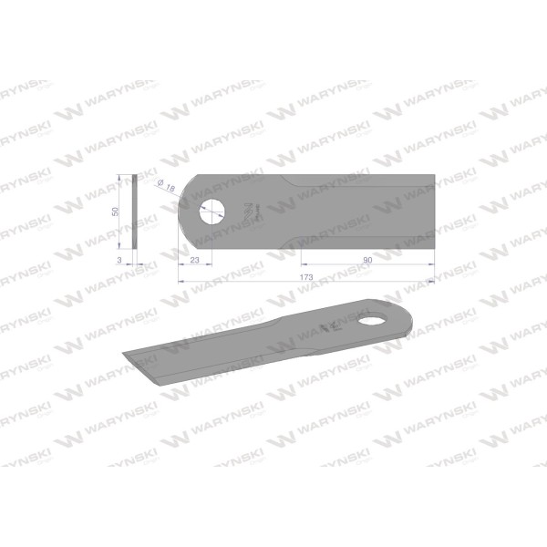 Nóż obrotowy rozdrabniacz słomy WRR173X50X3 | Exvi