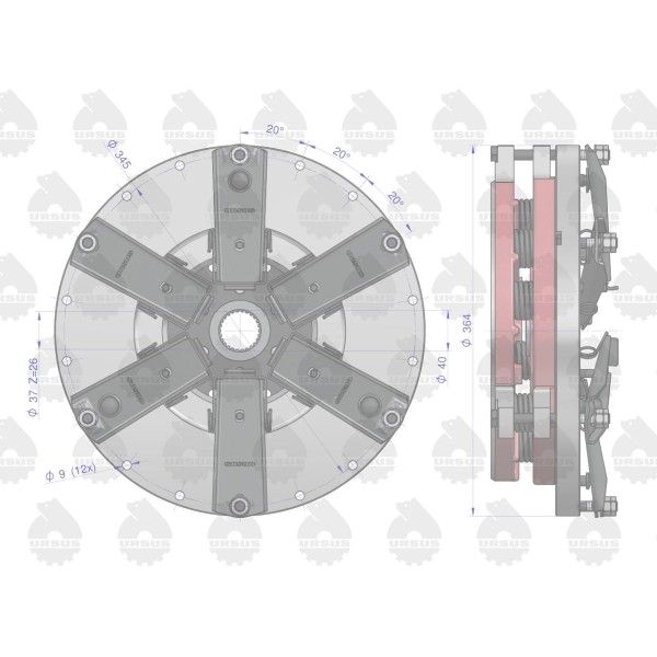 Sprzęgło dwustopniowe kompletne C-330 42/21-311/0 | Exvi