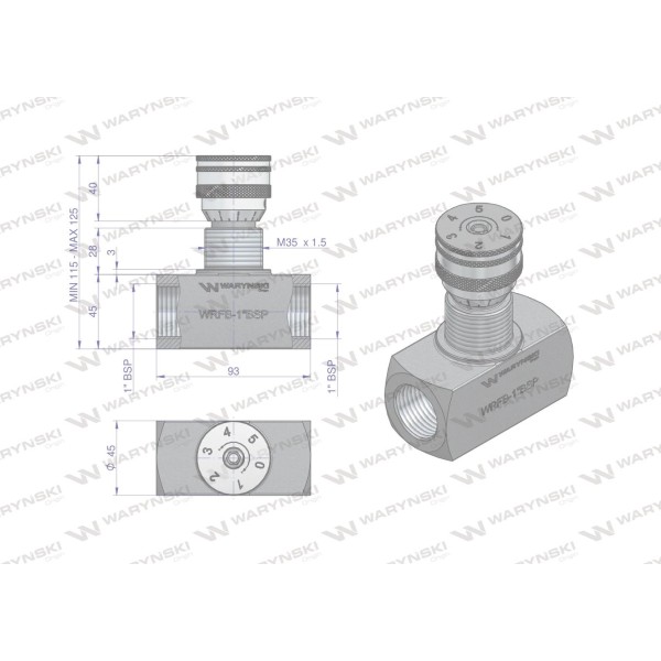 Zawór dławiący WRFB 90 1"BSP Waryński WRFB-1BSP | Exvi