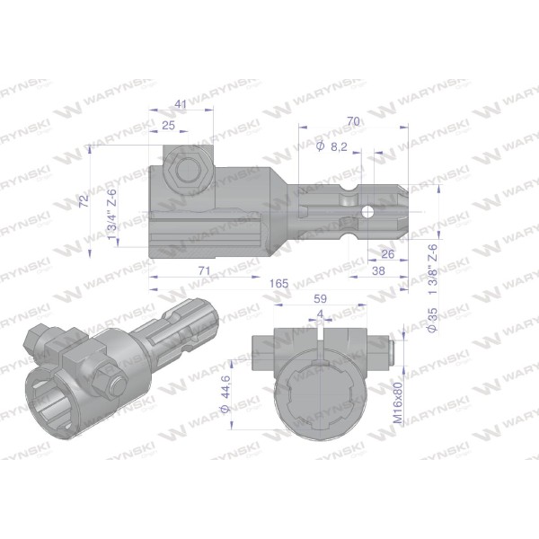 Redukcja adapter na śrubę 1 3/4" 6 wpustów W246615 | Exvi