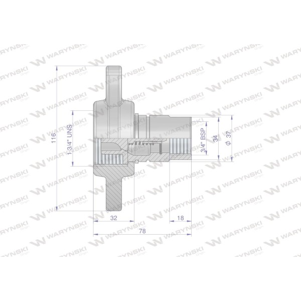 Szybkozłącze hydrauliczne skręcane WVCR34SW | Exvi