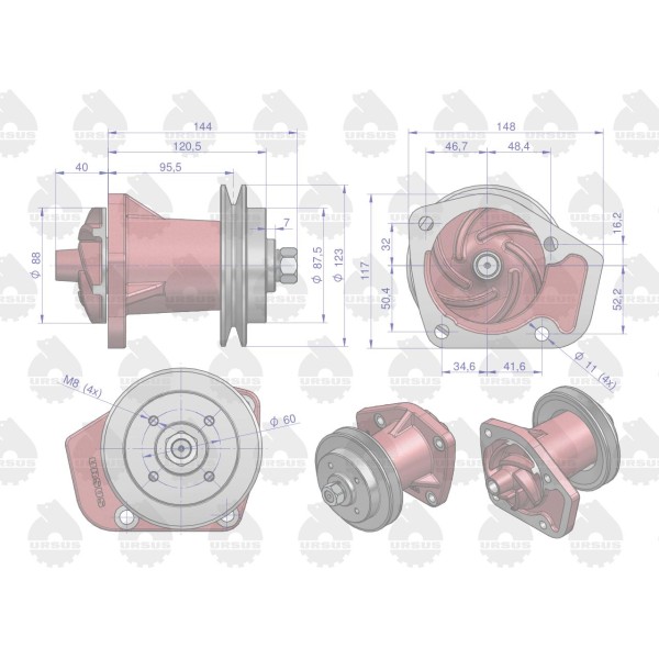 Pompa wody stary typ wysoka C-385 86/01-799/9 | Exvi