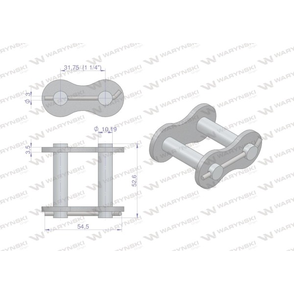 Zamek łańcucha 20BF16-01 z zawleczką Z20BF16-01-1 | Exvi