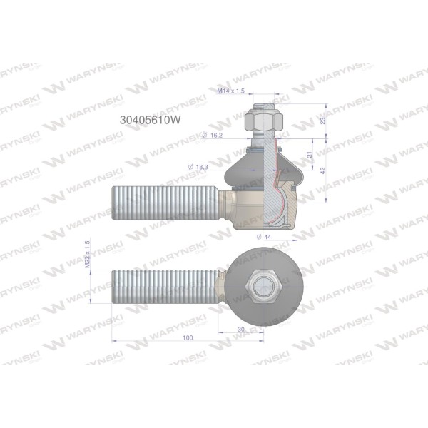 Przegub kierowniczy prawy 30405610 30/40-561/0 | Exvi