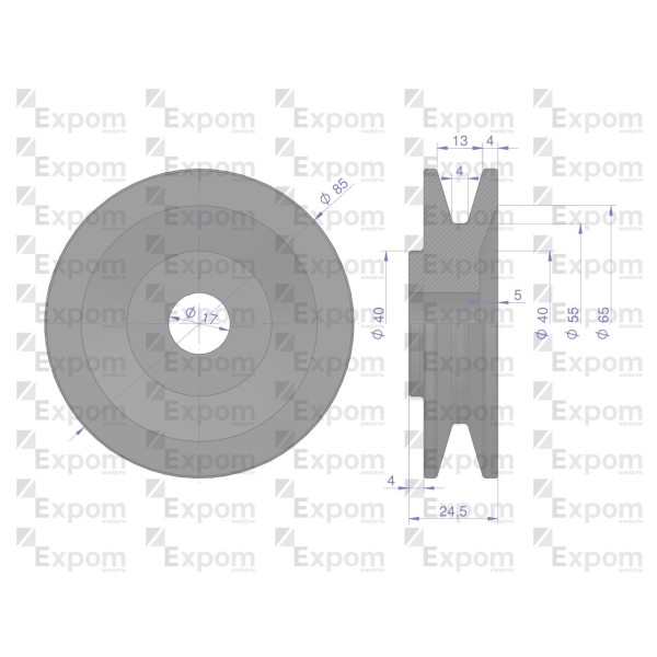 Koło pasowe alternatora 7017732M1 MF3 7017732M3EX | Exvi