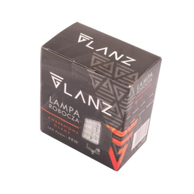 Lampa robocza kwadratowa 48W 16 LED GLANZ L0115G | Exvi