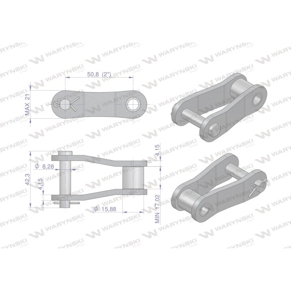 Półogniwo łańcucha P216B (R1 2) Waryński | Exvi