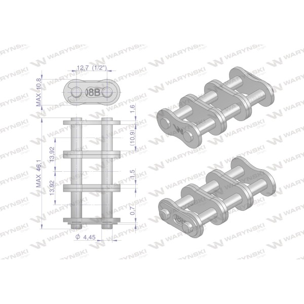 Zamek łańcucha Z08B-3 (R3 1/2) Waryński Z08B3 | Exvi