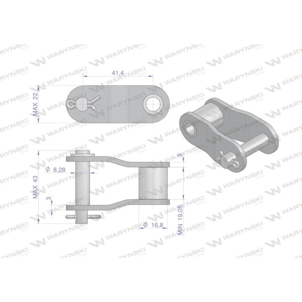 Półogniwo łańcucha CA550VD Waryński PCA550VD | Exvi