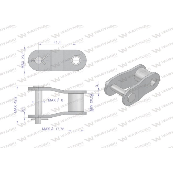 Półogniwo łańcucha CA557 Waryński PCA557 | Exvi