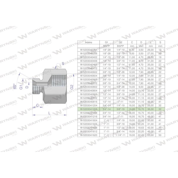Tulejka różnicowa hydrauliczna calowa AB 5203041206 | Exvi