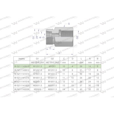 Tulejka różnicowa hydrauliczna metryczna 5211140610 | Exvi