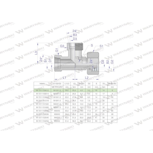 Trójnik hydrauliczny niesymetryczny 7211150612 | Exvi