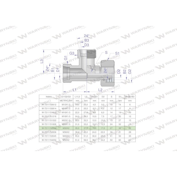 Trójnik hydrauliczny niesymetryczny 7211152230 | Exvi
