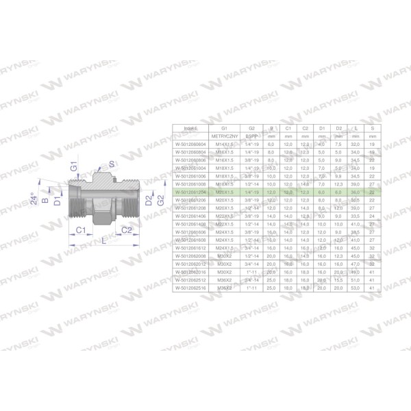 Przyłączka hydrauliczna (odmiana ciężka 5012061204 | Exvi