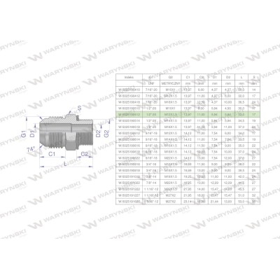 Przyłączka hydrauliczna BB 1/2"UNF (JIC) 5025190512 | Exvi