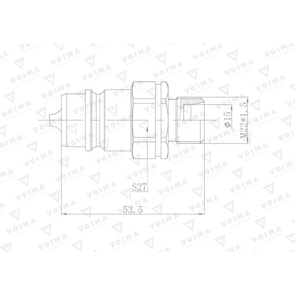 Szybkozłącze hydrauliczne wtyczka EURO V-M22WT | Exvi