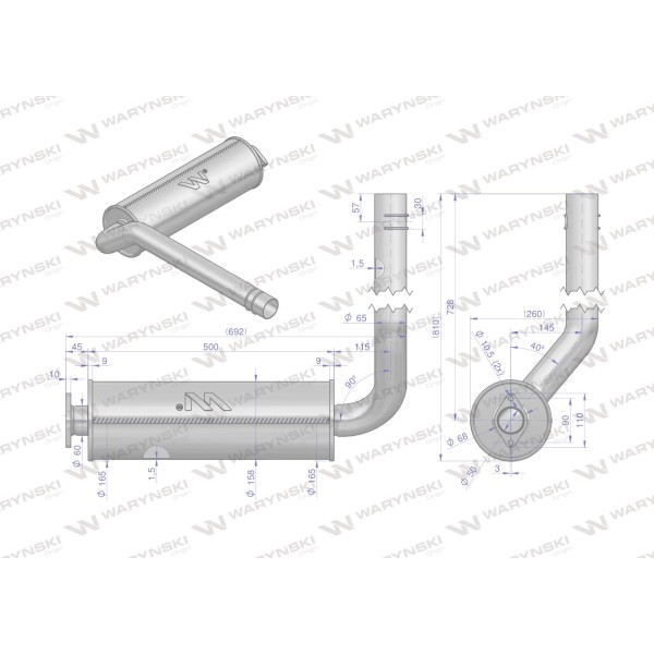 Tłumik Bizon kompletny Z-056 WARYŃSKI 5040390070W | Exvi
