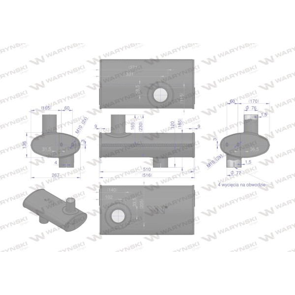 Tłumik pierwszy puszka 87704568 Case A184475W | Exvi