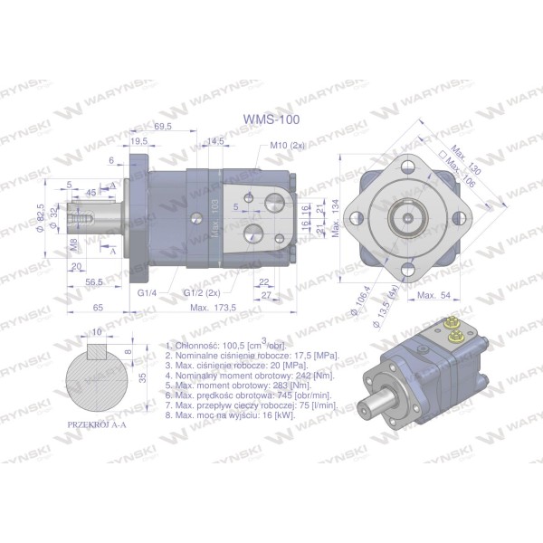 Silnik hydrauliczny orbitalny WMS 100 WMS-100 | Exvi