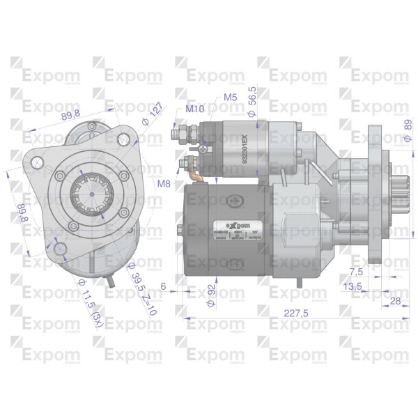 Rozrusznik z reduktorem typu Magneton 9142804EX | Exvi