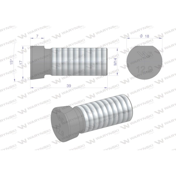 Śruba płużna oval z jednej strony 211121439/KG | Exvi