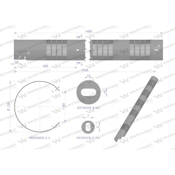 Osłona rury wydechowej do rury AL155688 L170180W | Exvi