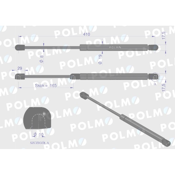 Siłownik dachu 10368919 pasuje do Zetora 10/36-891/9 | Exvi
