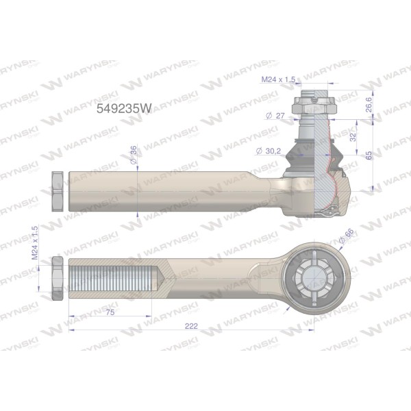 Przegub układu kierowniczego Manitou549235 549235W | Exvi