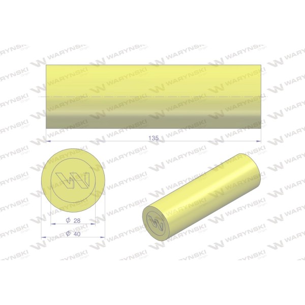 Amortyzator poliuretanowy walec 40x135 2840135 | Exvi