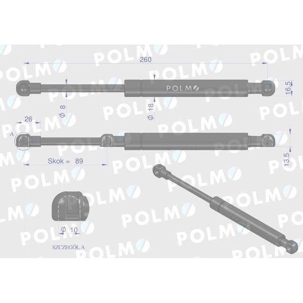 Siłownik drzwi John Deere AL78435 POLMO AL78435P | Exvi
