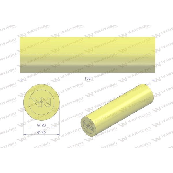 Amortyzator poliuretanowy walec 40x150 2840150 | Exvi