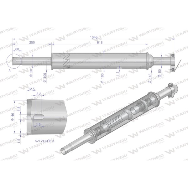 Tłumik okrągły 1040 mm 5kg C-360 42102070PIW | Exvi